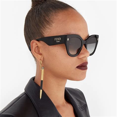 fendi black oval sunglasses|Fendi eyeglasses women black.